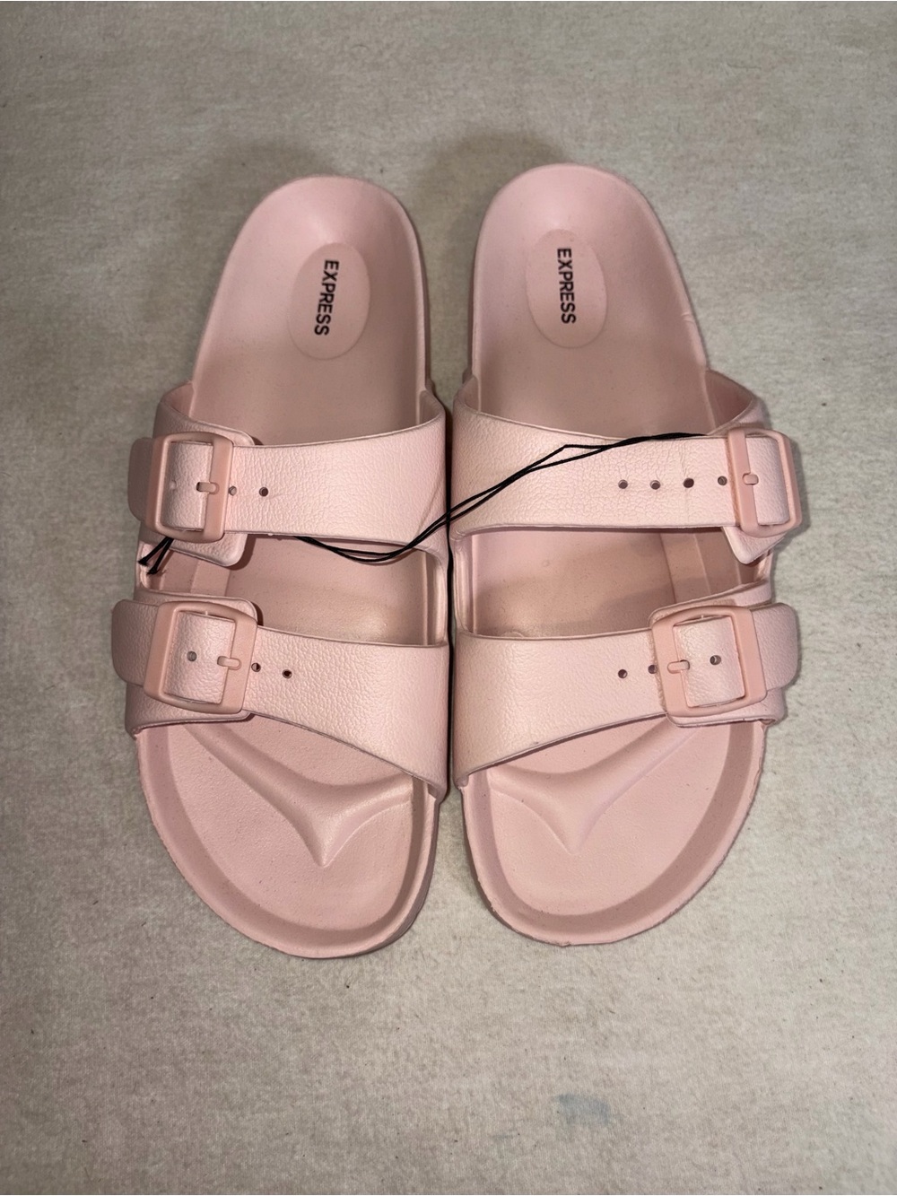 NWT Express Men's 12 Double Buckle Slide‎ Sandals Pink